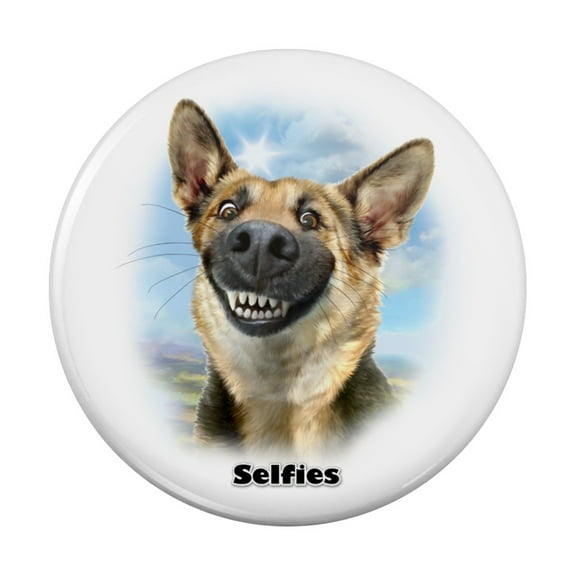 German Shepherd Dog Selfie Kitchen Refrigerator Locker Button Magnet