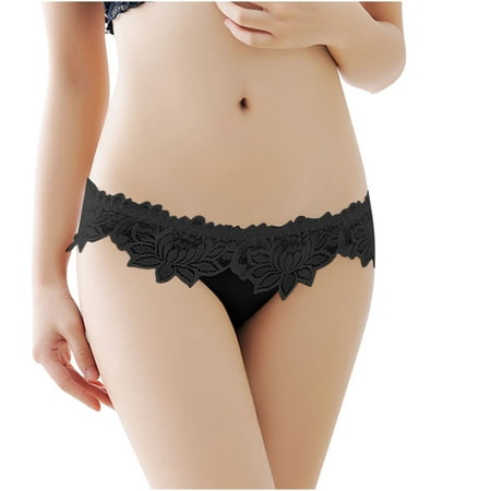 AnuirheiH Sexy Lace Women Solid Comfort Underwear Skin Friendly Briefs Panty Intimates Thong 4$ off 2nd item