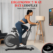 Indoor Cycling Exercise Bike with Pad Holder , Magnetic Stationary Cycling Equipment for Home, 298lbs Capacity