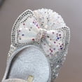 thumbnail image 6 of LUOGENLI Slippers Kids Slippers Girls Bulk Fashion Spring and Summer Girls Sandals Party Dress Dance Show Princess Shoes Pearl Rhinestone Bowknot Round Toe Low Heel Comfortable Silver 24, 6 of 9