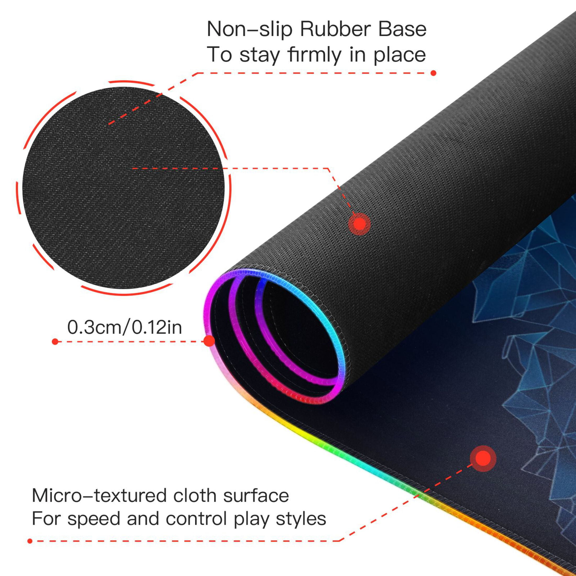 Large RGB Gaming Mouse Pad Led Glowing Mousepad Non-Slip Rubber Base 13 Light Modes 35.4x15.7 Iceberg Floating Sea