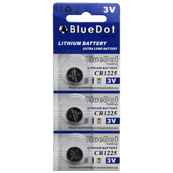 BlueDot Trading Brand CR1225 3 Volt Coin Cell Lithium Batteries - 3 Pack