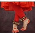 thumbnail image 2 of Banithani Indian Traditional 3 Line Classical Kathak 12 No Ghungroo Anklets Dancing Ankle Bracelet Pair Jewelry-Red, 2 of 5