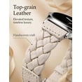 thumbnail image 4 of Wearlizer Leather Band Compatible with Samsung Samsung Galaxy Watch 9/8 40mm 44mm/ 8 Classic 46mm Band Women, Handwoven Braided Genuine Leather Soft Thin Wristband, 4 of 7