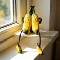 thumbnail image 4 of Cute Resin Fruit Figurines with Dangling Legs – Whimsical Apple, Banana & Strawberry Shelf Sitters for Home Office Desk Decor & Funny Gift, 4 of 7