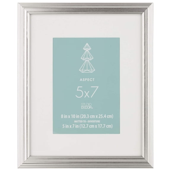 Studio Decor Silver Narrow 5" x 7" with Mat Frame, Aspect, 12 Pack