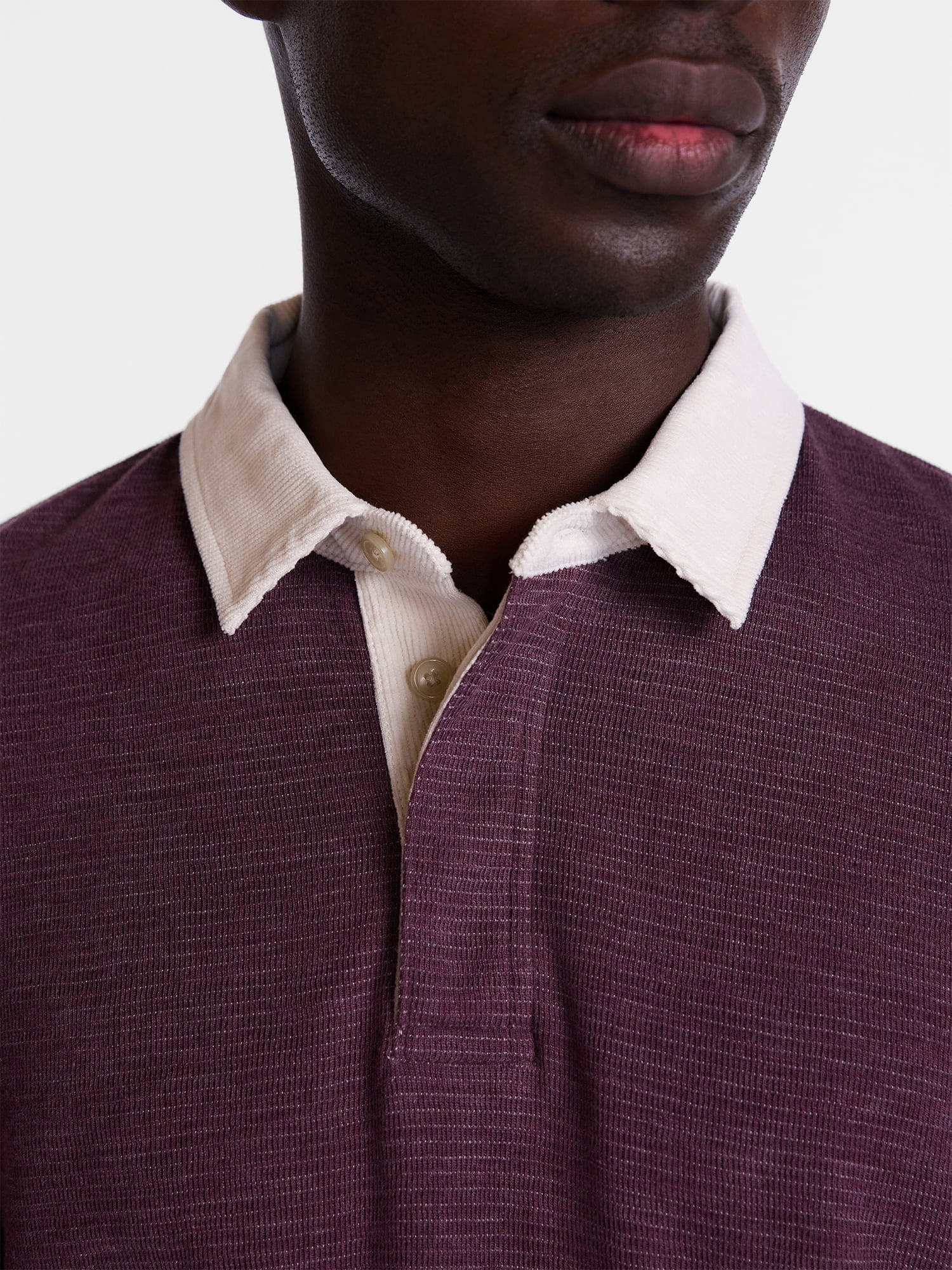 George Men's and Big Men's Rugby Shirt with Long Sleeve, Size S-6XB