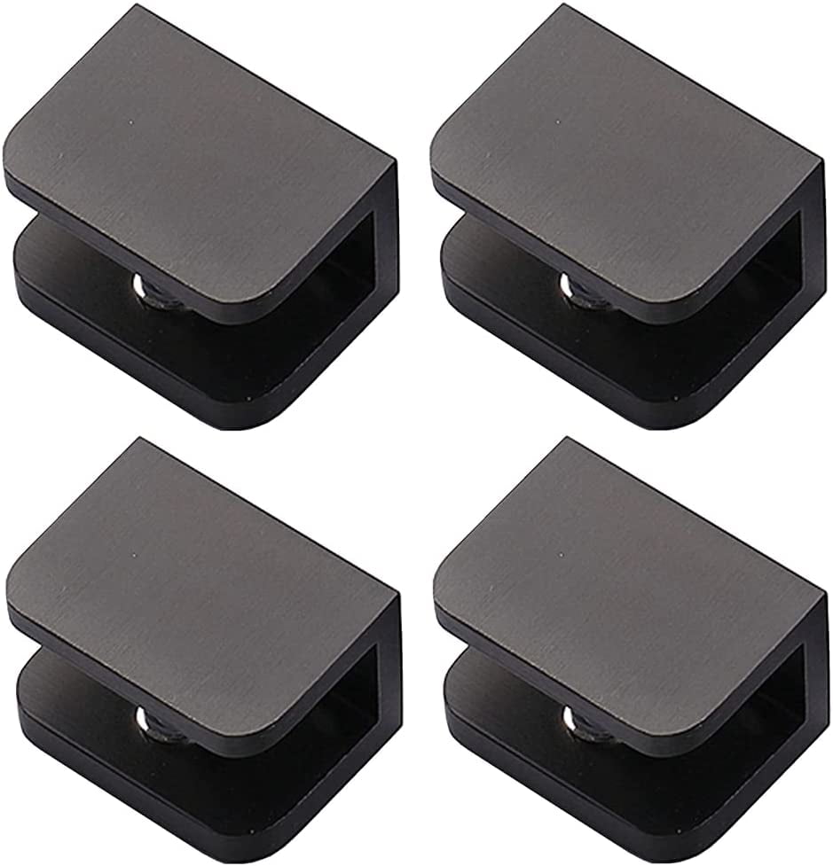 Heuskay 2-Pack No-Drill Glass Door Handles - Stainless Steel Clip-On Pulls For 5-8mm Thick Glass Cabinets & Doors