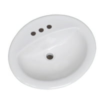 Design House Oval 20" x 17" Single Basin Drop-In Sink, White