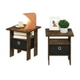 thumbnail image 5 of Furinno ANDREY End Table Nightstand with Bin Drawer in Amber Pine/Black Set of 2, 5 of 5