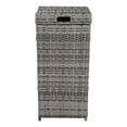 thumbnail image 2 of With Top Cover Iron Frame Rattan Trash Can Gary Gradient, 2 of 14