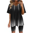 thumbnail image 2 of Aloohaidyvio Tops,Womens Summer Short Sleeve V-Neck Tops Shorts Comfortable Homewear Two-Piece Suit Sets, 2 of 6