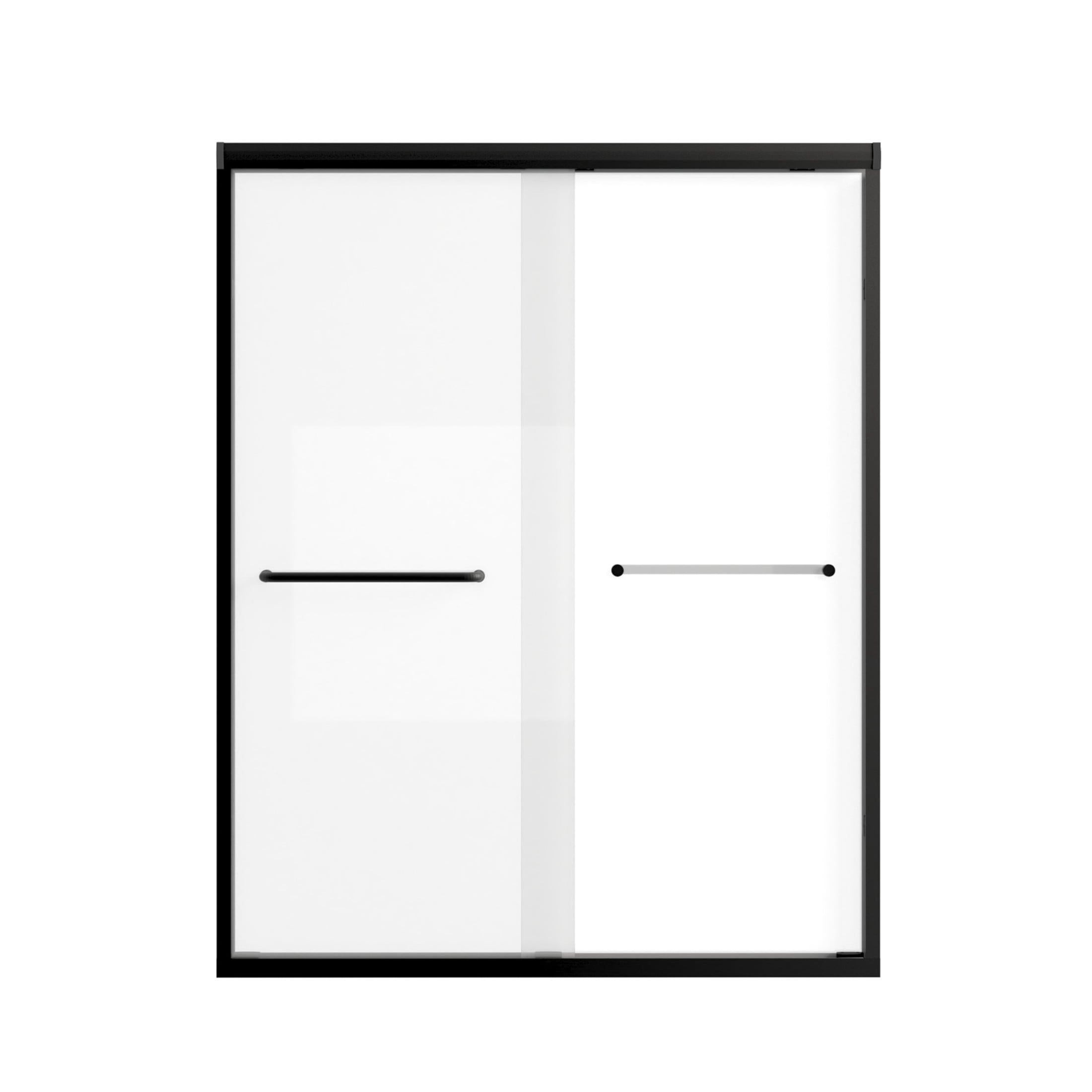 Noble House 54"x72" Double Sliding Shower Door, Aluminum Frame with Tempered Glass, Matte Black Finish