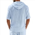 thumbnail image 6 of Guluxicc Men's Linen Hoodie Shirts Short Sleeve Athletic Shirts for Everyday Gym Workout Summer Casual Outfits, 6 of 8