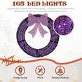 thumbnail image 4 of 36" Pre-Lit Outdoor Christmas Wreath with Purple Bow, 175 LED Lights, Remote Control & Timer, Weather-Resistant for Door & Porch, Black, 4 of 9