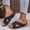Black, variant on Gspmoly Women’s Slides, Women's Fashion Casual Spring New Solid Color Strap Thick Bottom Wedge Heels Shower Slides White 38