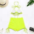 thumbnail image 5 of CEHVOM Ladies Two-Piece Set Of Bikini Split Boxer Swimwear With Chest Pads And No Steel Support Solid Color Straps, 5 of 5