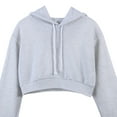 thumbnail image 3 of One opening Fashion Womens Khaki Cropped Top Hoodie Long Sleeve Sweats Sweatshirt Pullover, 3 of 4