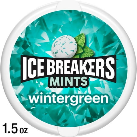 Ice Breakers Wintergreen Flavored Sugar Free Mints, Puck 1.5 oz