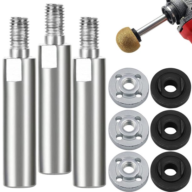 Biela De Extensión De Amoladora Angular De 9 Uds., Eje De Extensión De Amoladora Angular De Rosca M10 De 80Mm Con 6 Placas De Presión Para Amoladora Angular De Tipo 100 Muyoka Hogar
