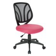 thumbnail image 1 of Screen Back Armless Task Chair with Pink Mesh Fabric and Wheel Carpet Casters, 1 of 5