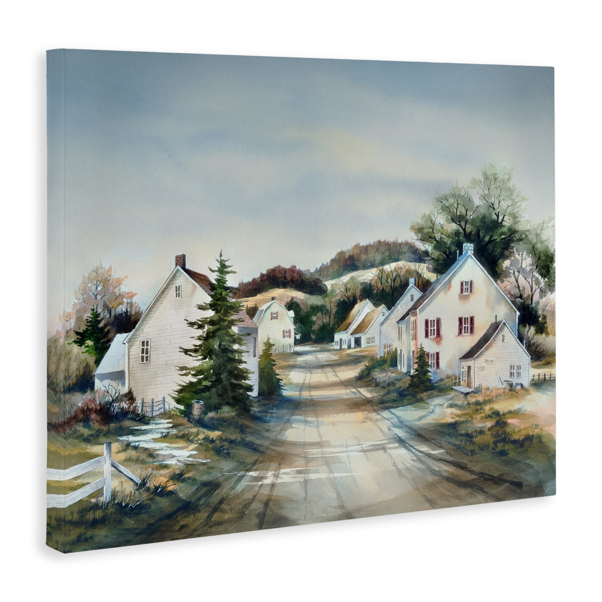 Stupell Industries Tranquil Village Road & Houses Canvas Wall Art, design by Owen Wexler