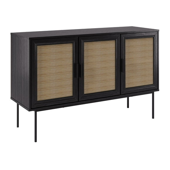 Emmett Premium Faux Wood Versatile Sideboard Buffet / TV Stand with Lattice Doors