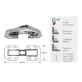 thumbnail image 3 of Bisagra Bidimensional Oculta 90° Ferrari 10 Piezas Plata, 3 of 5