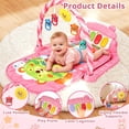 thumbnail image 5 of Baby Play Mat, Caveen Activity Gym Play Mat Center with Musical Play Piano and Hanging Rattles Toys, for Infants 0-12 Months, Pink, 5 of 7