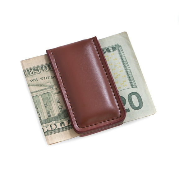 Brown Leather Magnetic Money Clip.