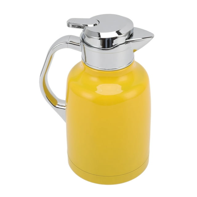 Thermal Coffee Pot, 304 Stainless Steel Leakage Proof Easy To Clean Thermal Tea Pot For Home Yellow,Silver