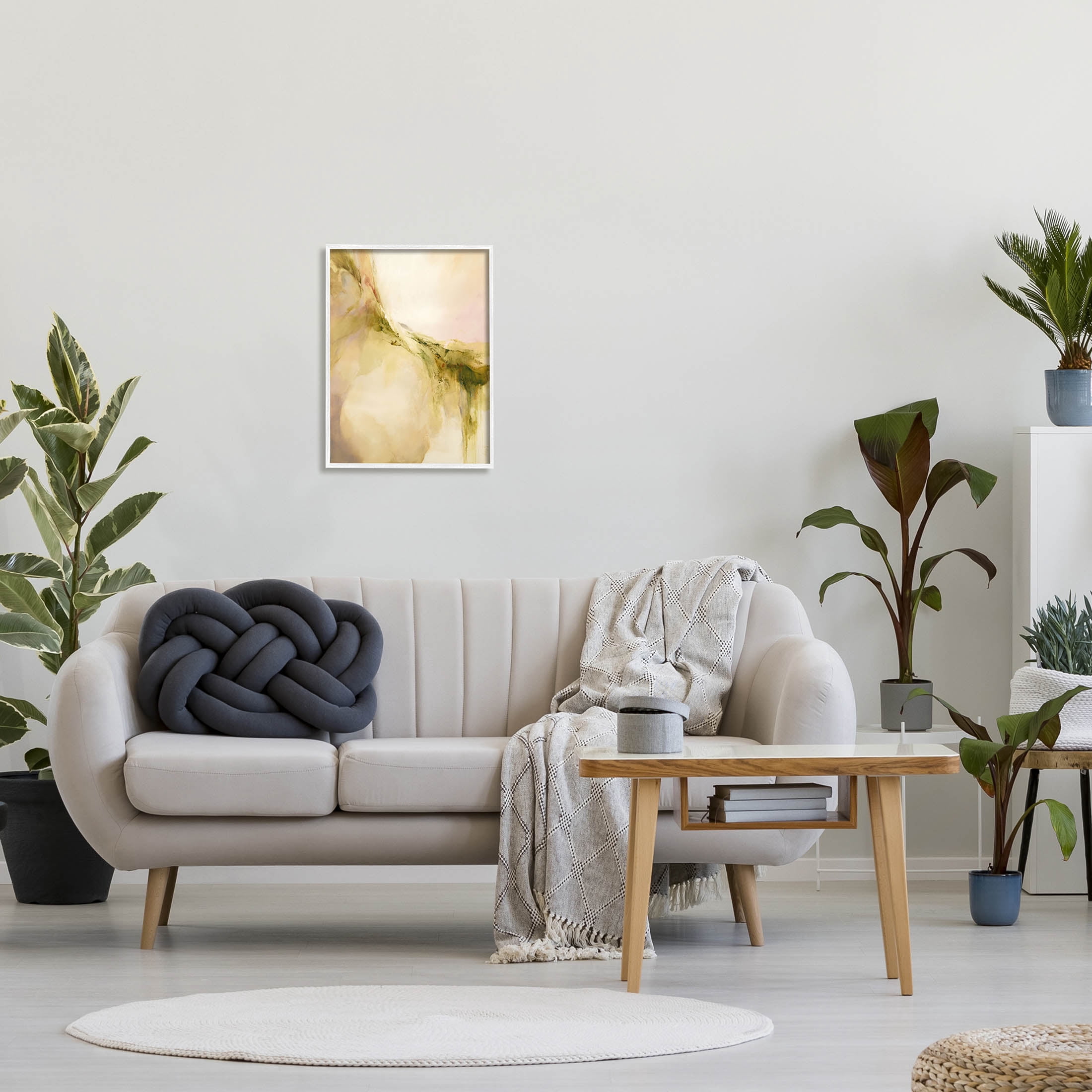 Soft Abstract Neutral Composition Abstract Graphic Art White Framed Art Print Wall Art