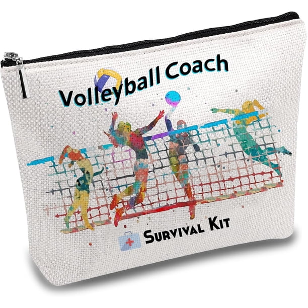 Kit de supervivencia para voleibol, bolsa de maquillaje de lona, neceser, estuche multiusos para bolígrafos, neceser de viaje, monedero