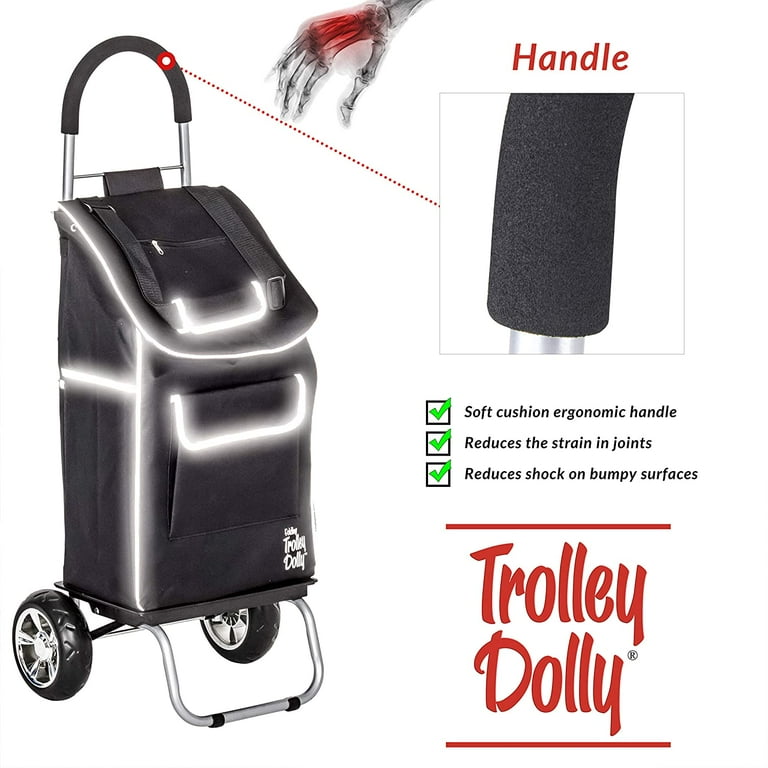 dbest products Trolley Dolly Reflective Foldable Shopping Grocery