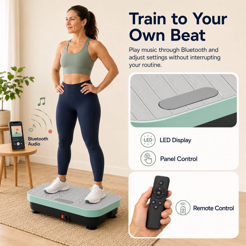 Vibration Plate Exercise Machine for Lymphatic Drainage, Vibrating Fitness Platform 450 lbs Capacity Full Body Shaker Workout Equipment, Vibration Platform Machine Shaping Vibrate Board Sport Home
