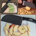thumbnail image 4 of (Cortador de verduras ondulado, cortador de patatas fritas, cortador de tomate manual de acero inoxidable para niños y adultos JM, 4 of 5