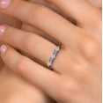 thumbnail image 4 of Gem Stone King 18K Yellow Gold Plated Silver Lab Grown Diamond and Blue Tanzanite Wedding-Bands Ring for Women | 0.87 Cttw | Round 3.5MM | Gemstone April Birthstone | Size 8, 4 of 6
