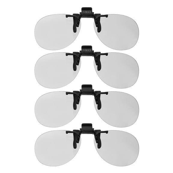 Uxcell 2 Pack Polarized Clip-on 3D Glasses, Passive Circular 3D Viewing Glasses Frames for Anaglyph Movies Theater Games TV Photo Projector