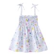thumbnail image 4 of Robe Fille Bébé Été Imprimé Floral Robe à Bretelles Légère Décontractée avec Attaches Réglables pour Plage Robe Ado Fille Blanche 4 Ans-5 Ans, 4 of 4
