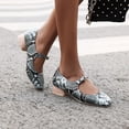 thumbnail image 1 of Sandalias de verano para mujer de tacón bajo de cuero con patrón de serpiente artificial a la moda Wmkox8yii shkj764, 1 of 8