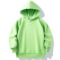 thumbnail image 1 of GigrtiJin Chandails à Capuche pour Tout-Petits Couleur Unie Col Rond Manches Longues Sweat à Capuche Chaud pour Enfants Blouse Décontractée Confortable, 1 of 2