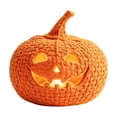 thumbnail image 2 of Yashow Elite Faux Woven Pumpkin Resin Ornament, Lighted Look Halloween Pumpkin Decor, No Battery Needed Fall Tabletop Decoration for Mantel Shelf Entryway, 2 of 14