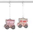 thumbnail image 6 of 4"H Sullivans Pink Wagon Train Christmas Ornaments Set of 2, Multicolor, 6 of 6