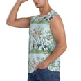 thumbnail image 3 of Balery Chinoiserie Floral Palm Tree Camisetas sin mangas para hombre, absorbe la humedad y protege contra el mal olor.-X-Large, 3 of 7