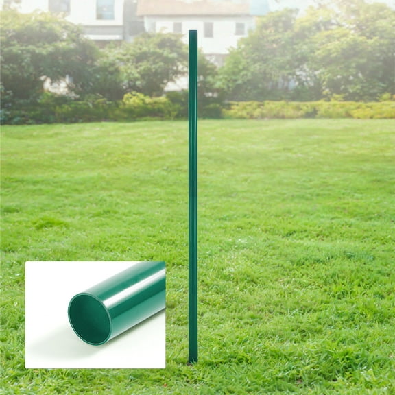 Fencer Wire 8 FT Green Chain Link Fence Terminal Post, Terminal Post with 2-3/8” Outside Diameter, Chain Link Fence Parts, Hardware, Accessories, Pack of 20