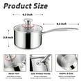 Walchoice Medium Size 2 Quart Pot, Stainless Steel Saucepan with Glass