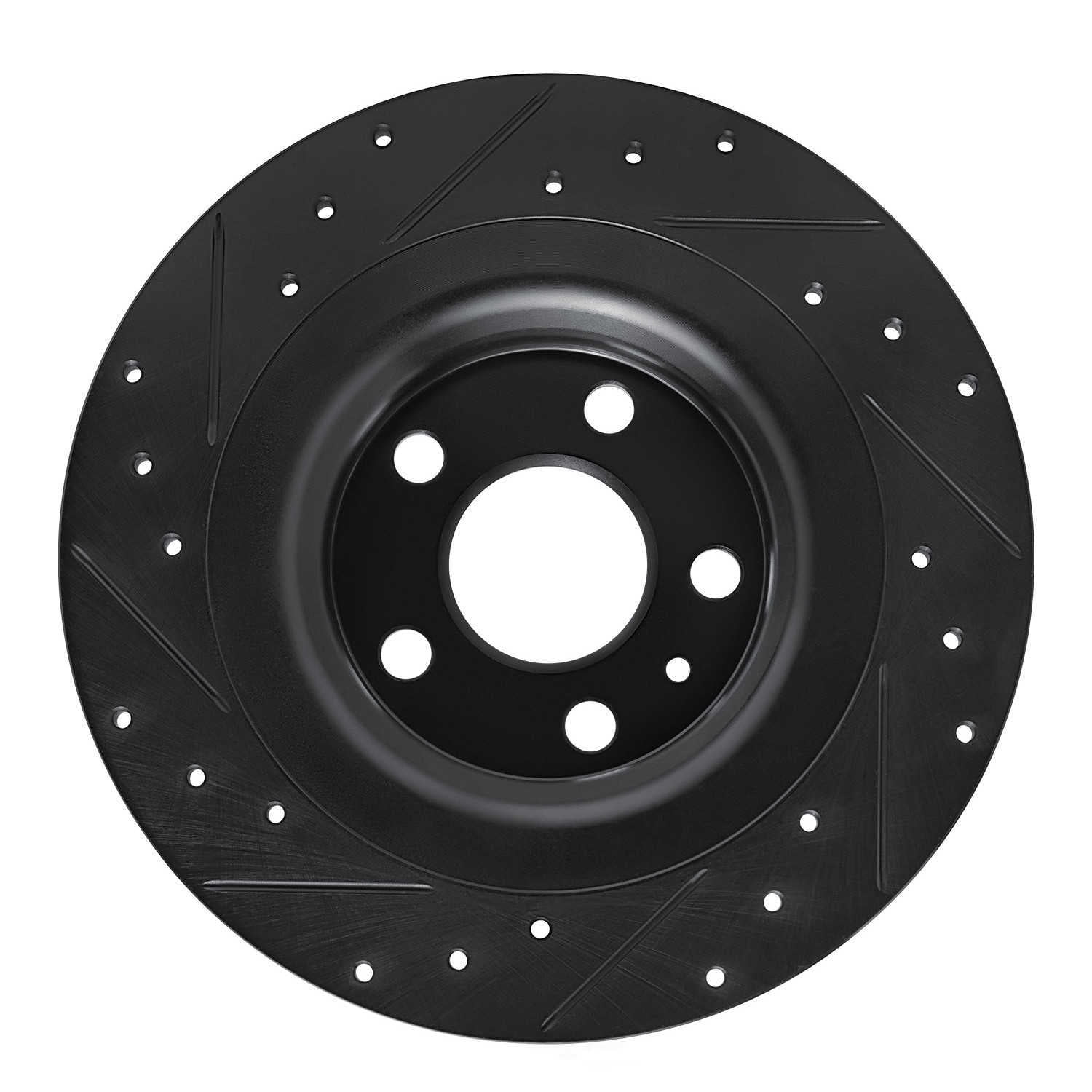 Dynamic Friction Company 633-27058R DFC Brake Rotor - Drilled And Slotted - Black