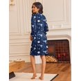 thumbnail image 5 of EKOUAER Women Kimono Robe Knee Length Knit Bathrobe Lightweight 3/4 Sleeve Loungewear Soft Sleepwear with Pockets, 5 of 6