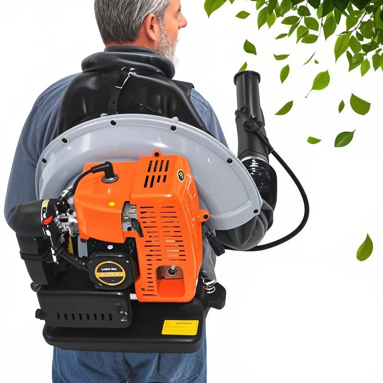 72CC Gas Leaf Blower, 3.6HP 2 Stroke Backpack Gas Blower, 665CFM High-Velocity Airflow, Grass Lawn Blow， Air Cooling Gasoline Backpack Grass Blower, Snow Blow for Efficient Lawn
