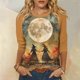 thumbnail image 2 of Camisa para mujer, moda informal, manga raglán, cuello redondo, manga 3/4, suelta, camiseta estampada de Halloween, top para mujer, 2 of 7